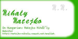 mihaly matejko business card